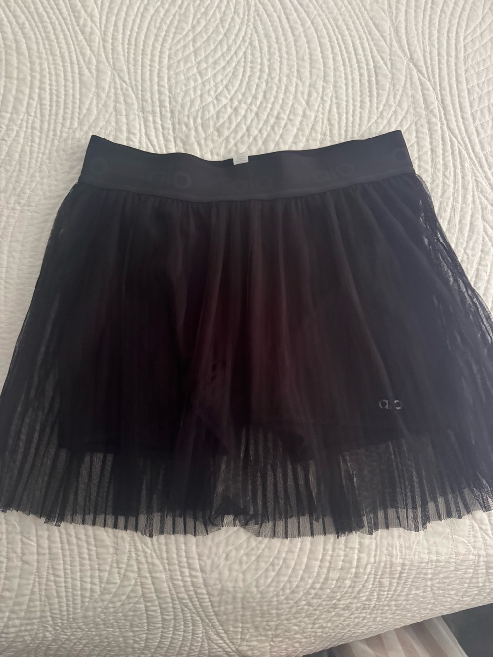 ALO Yoga Black Pleated Tulle Skirt